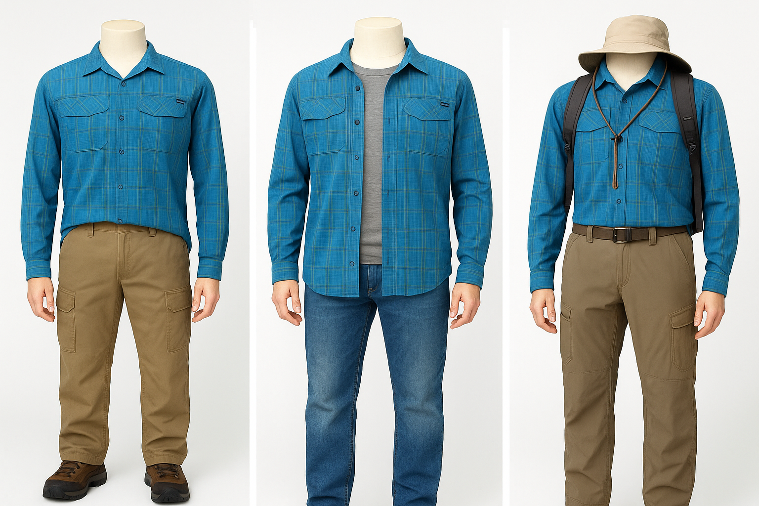 Collage de outfits - Versatilidad outdoor