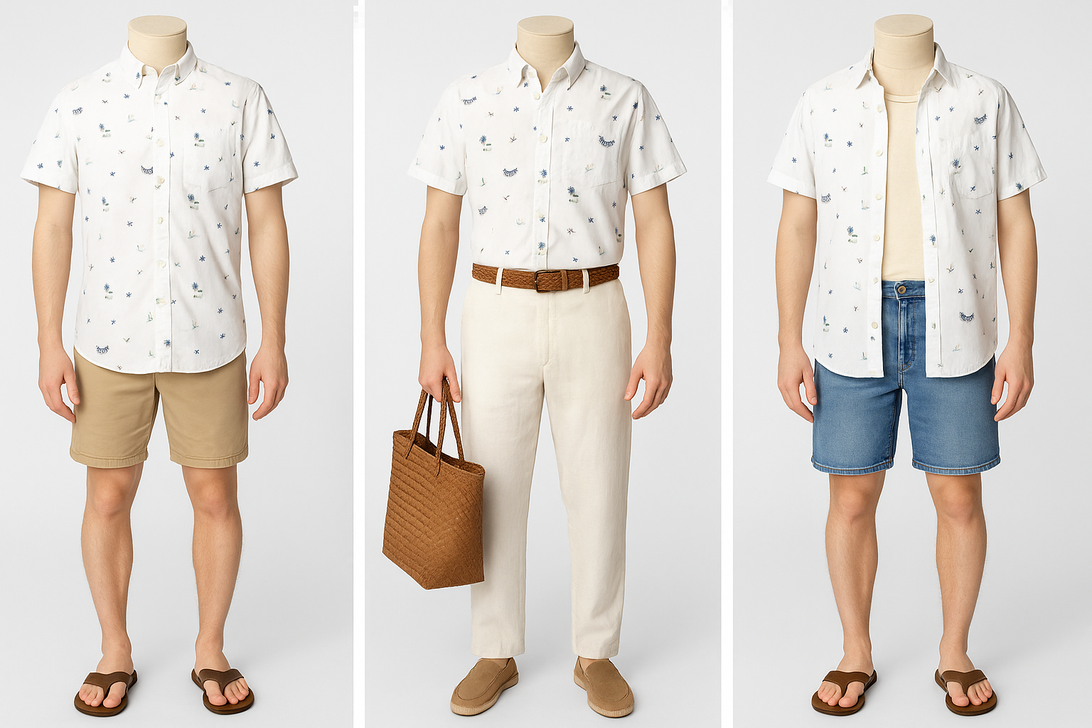 Collage de outfits - Versatilidad playera