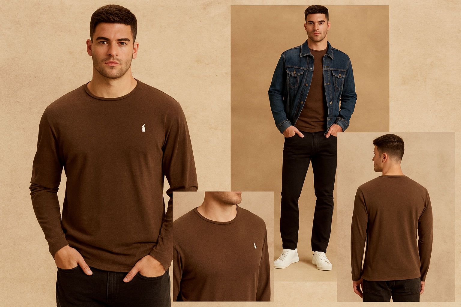 Collage look casual con jeans