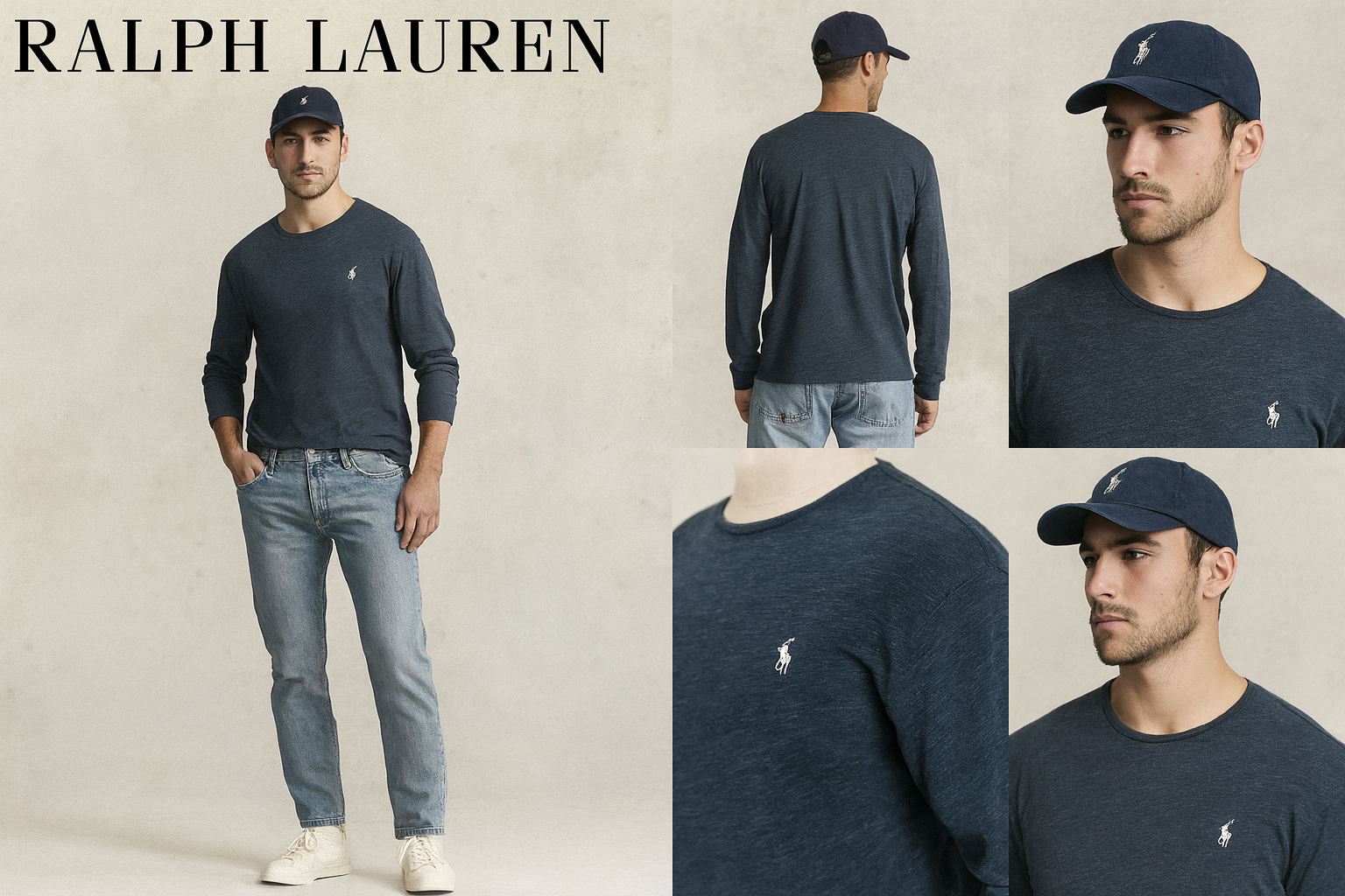 Collage look casual con jeans