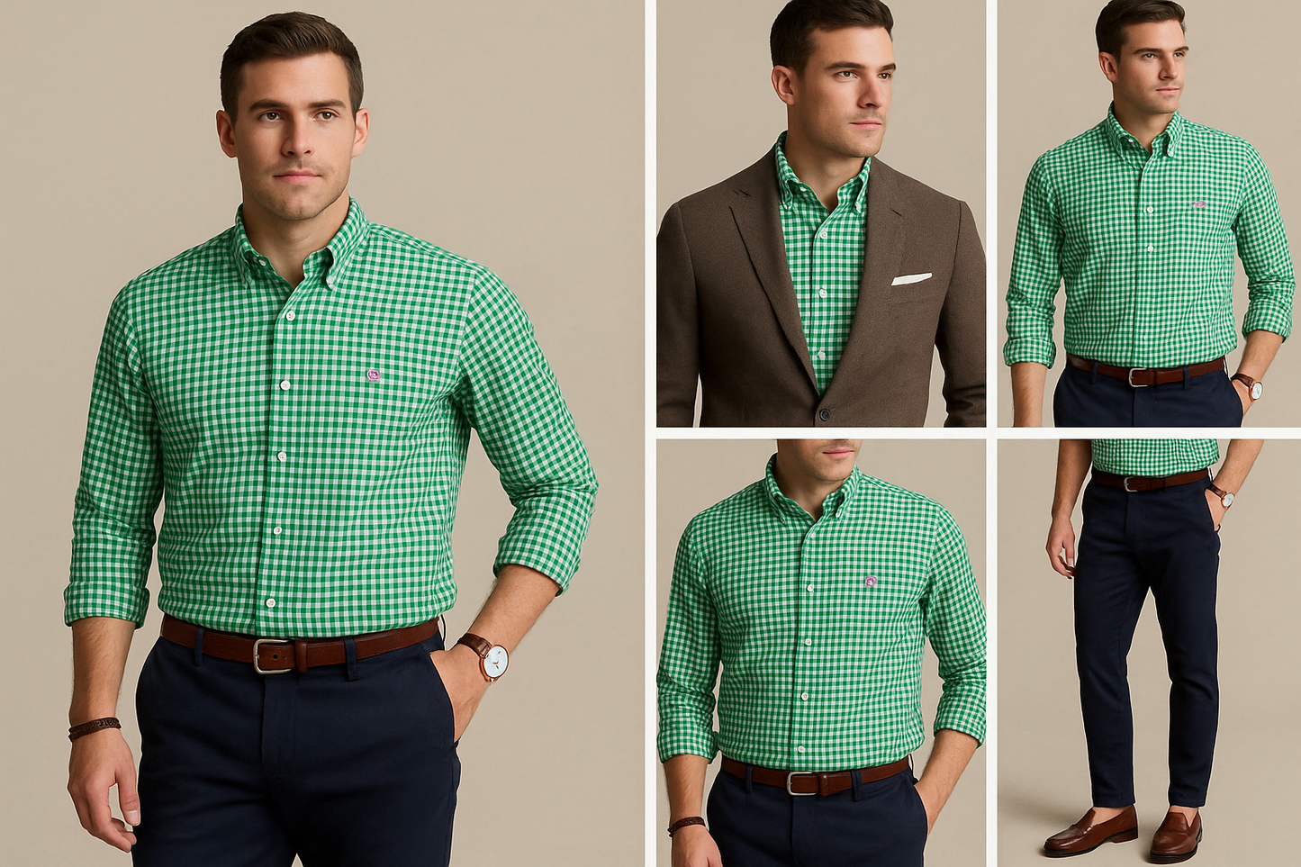 Collage look preppy casual