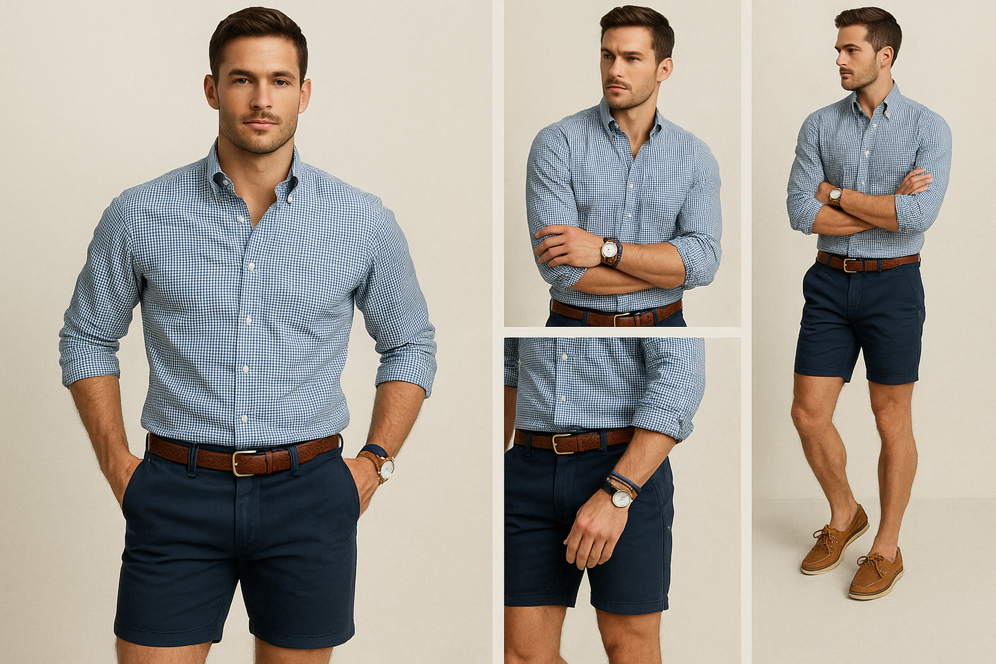 Collage look preppy casual