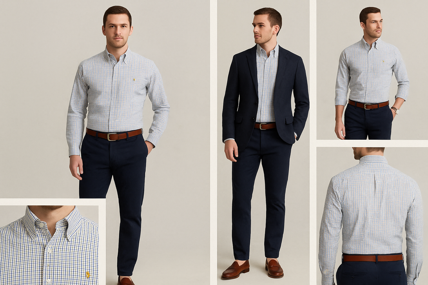 Collage look preppy casual