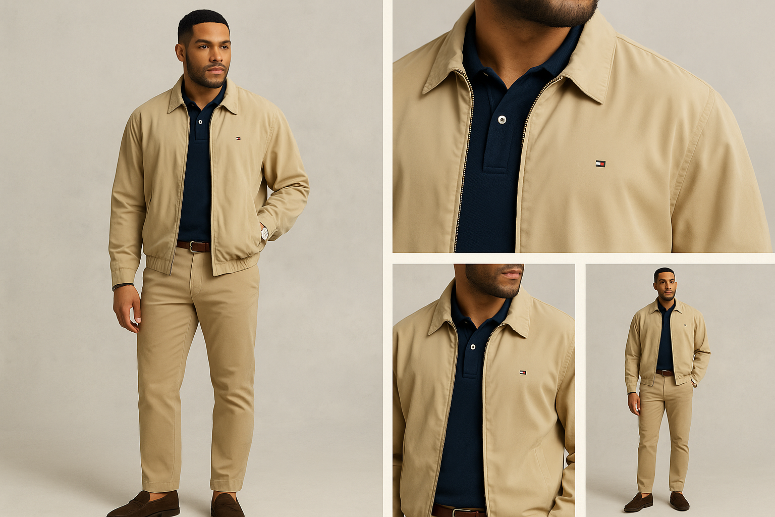 Collage look smart casual repetida