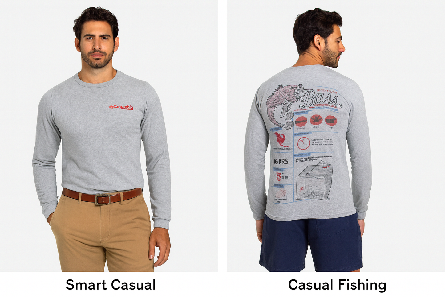 Collage looks casual Columbia pesca