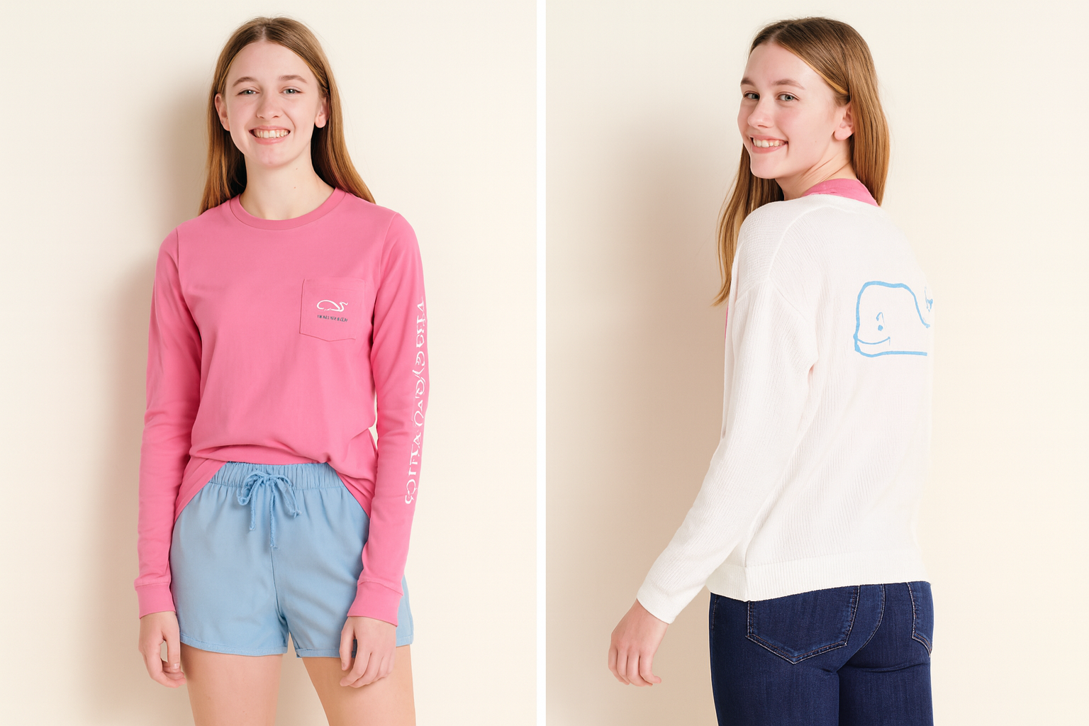 Collage looks casual rosado