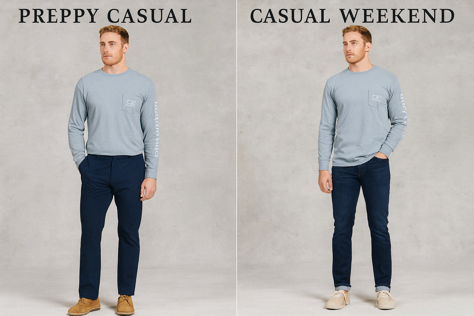 Collage looks preppy gris