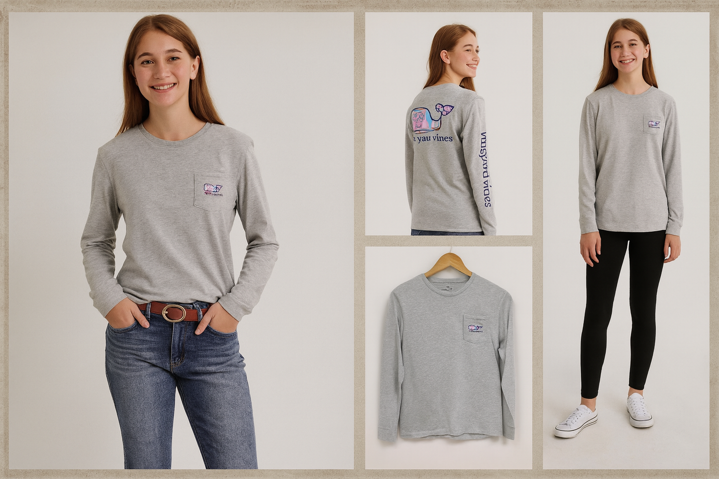 Collage looks preppy niña