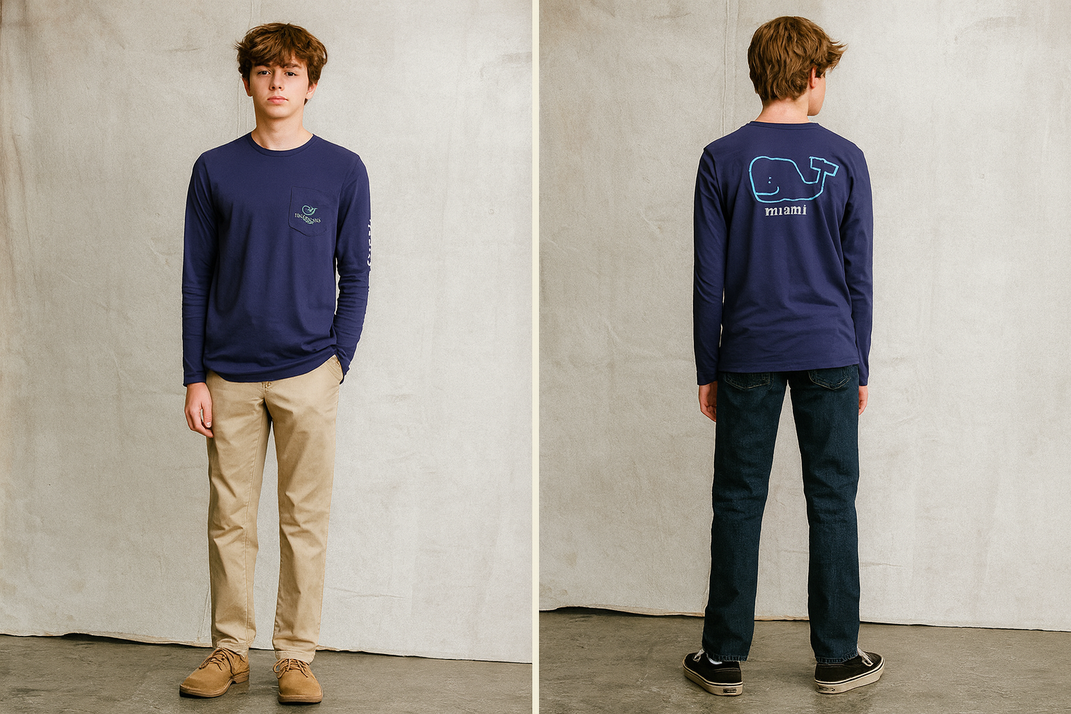 Collage looks preppy niño