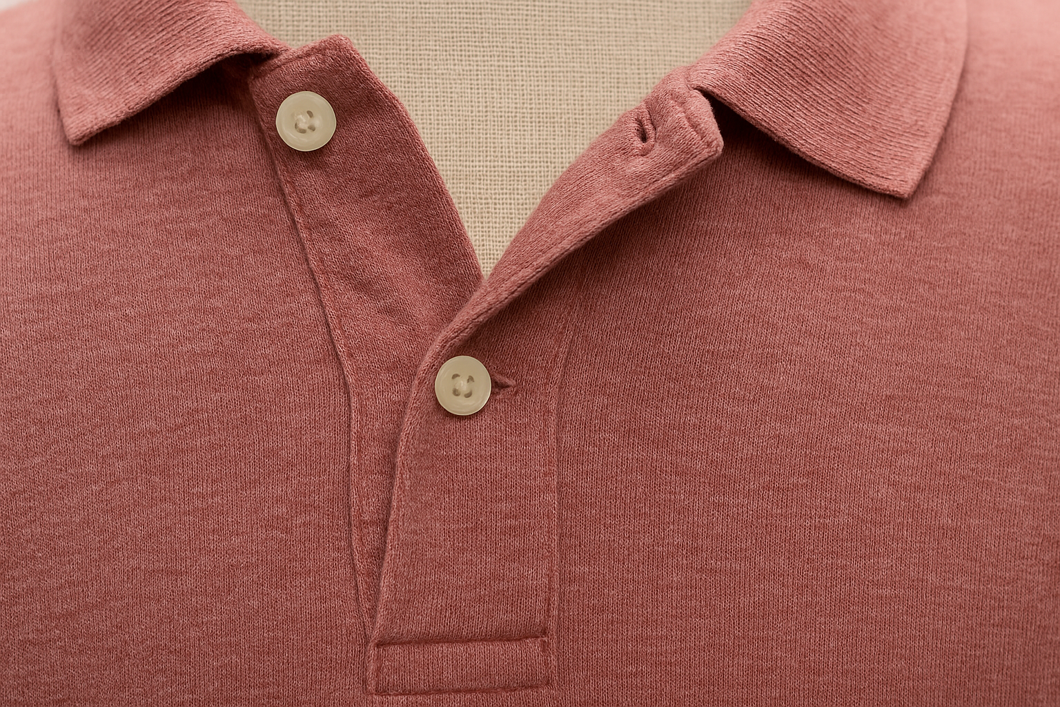Detail shot of collar and buttons
