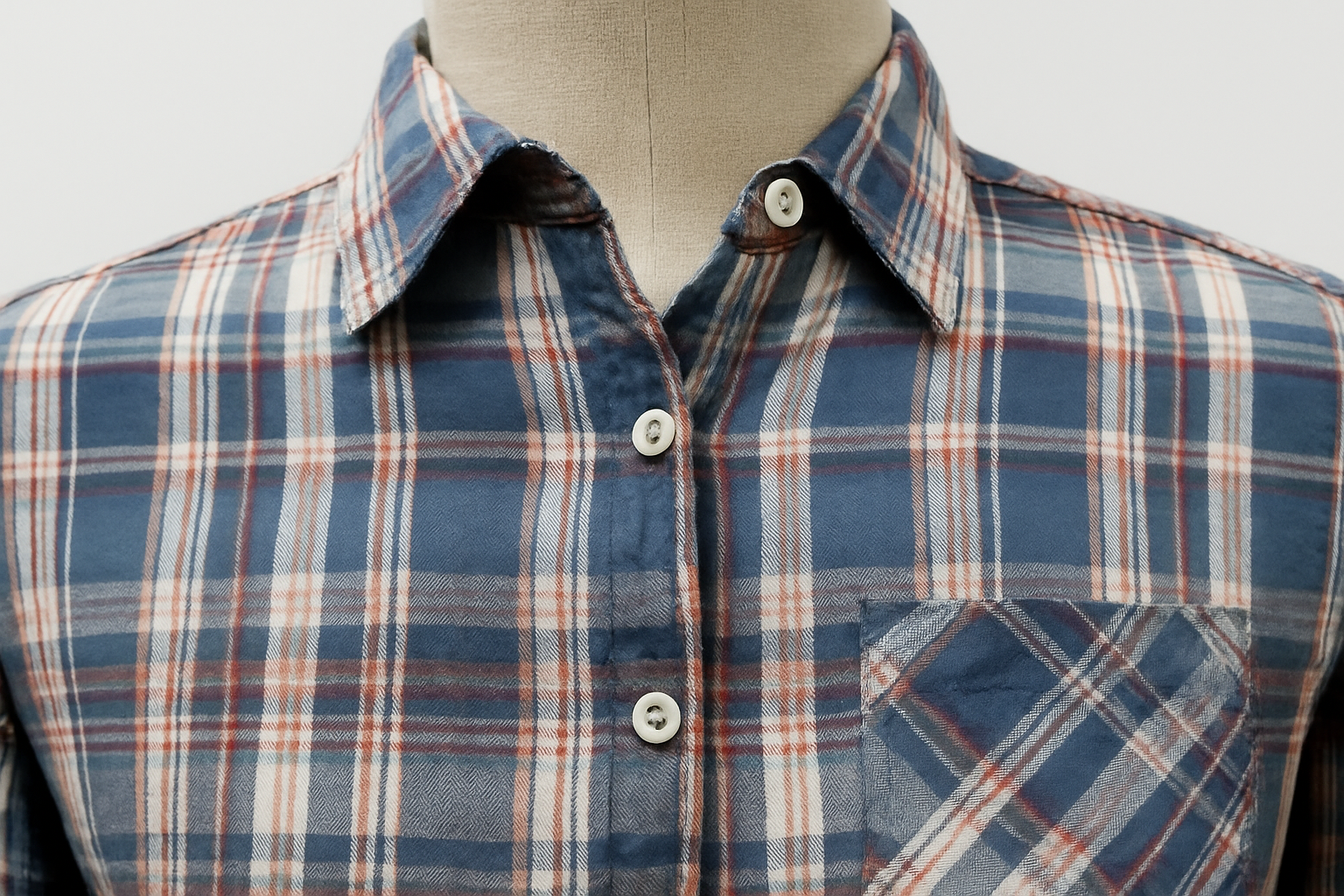 Detalle del cuello y bolsillo