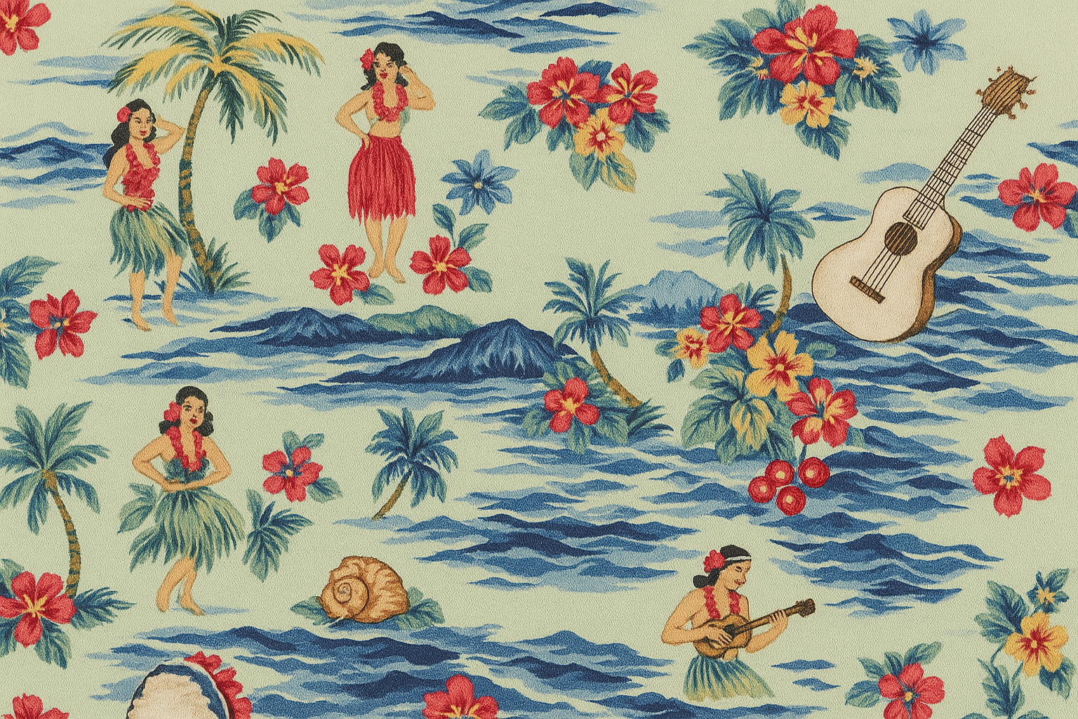Detalle del estampado tropical