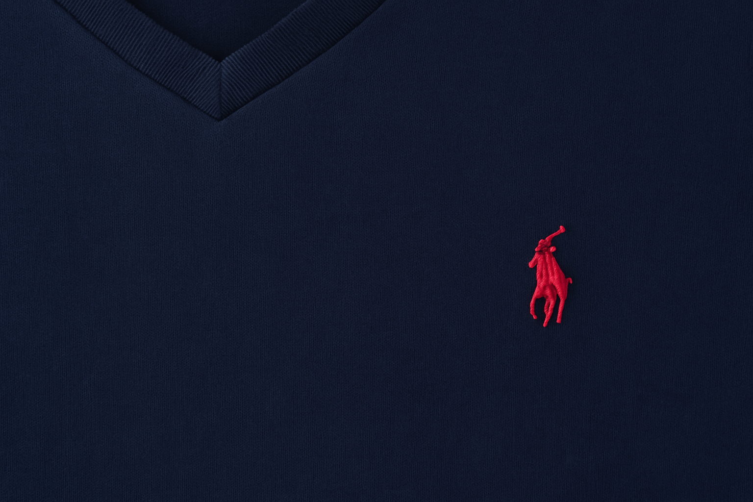 Detalle del logo polo player rojo
