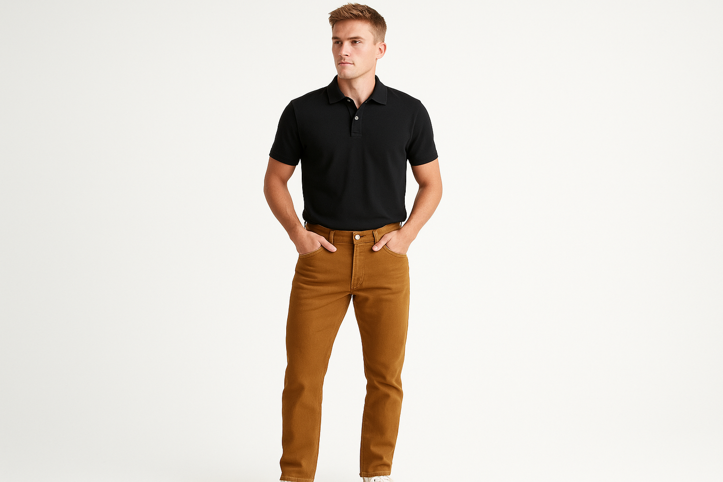 Elegante con polo negro