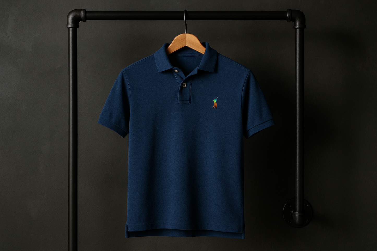 Estilo industrial polo azul con más luz