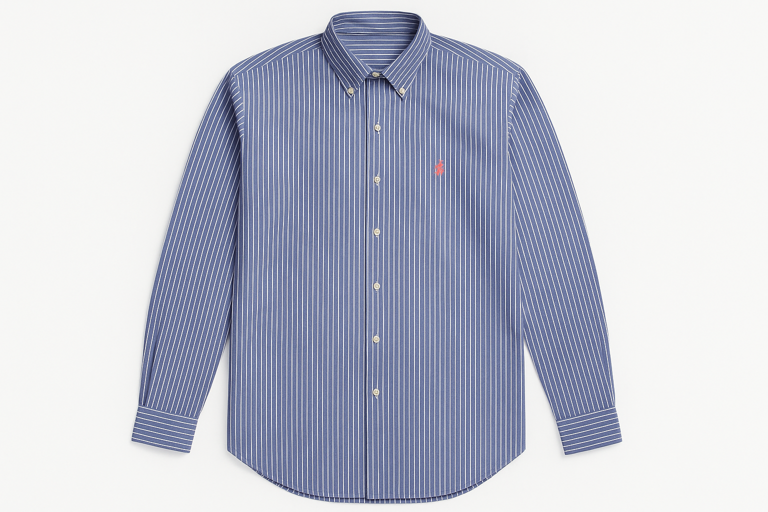 Extended shirt with thin stripe detail