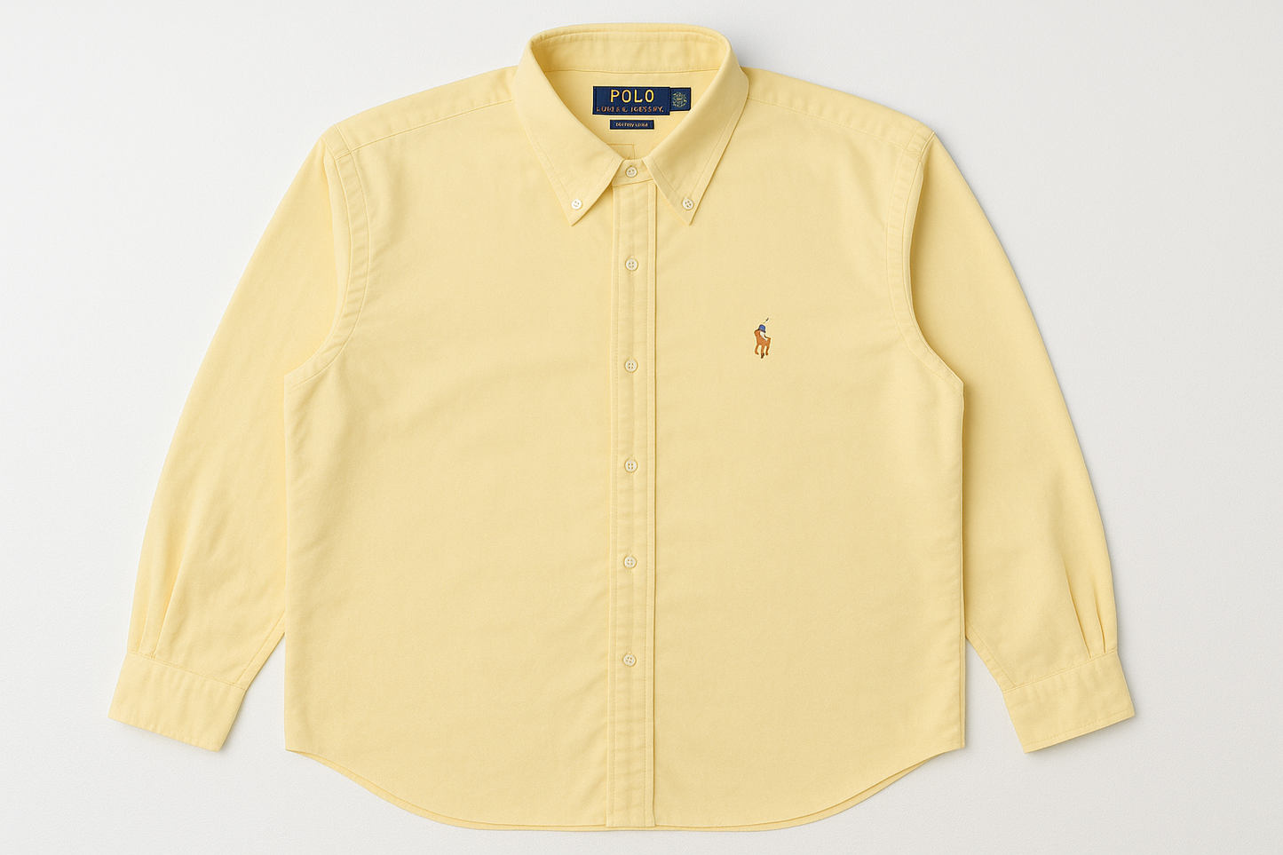 Flat lay camisa Ralph Lauren amarillo claro