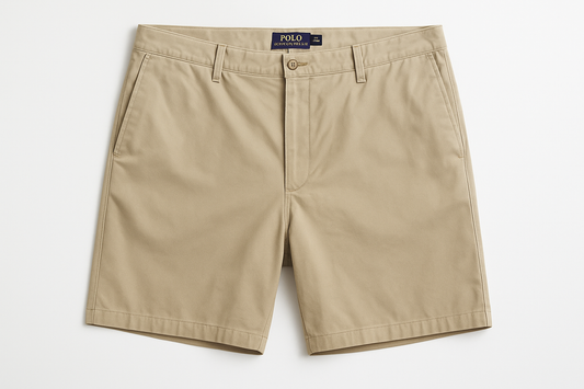 Flat lay short kaki claro