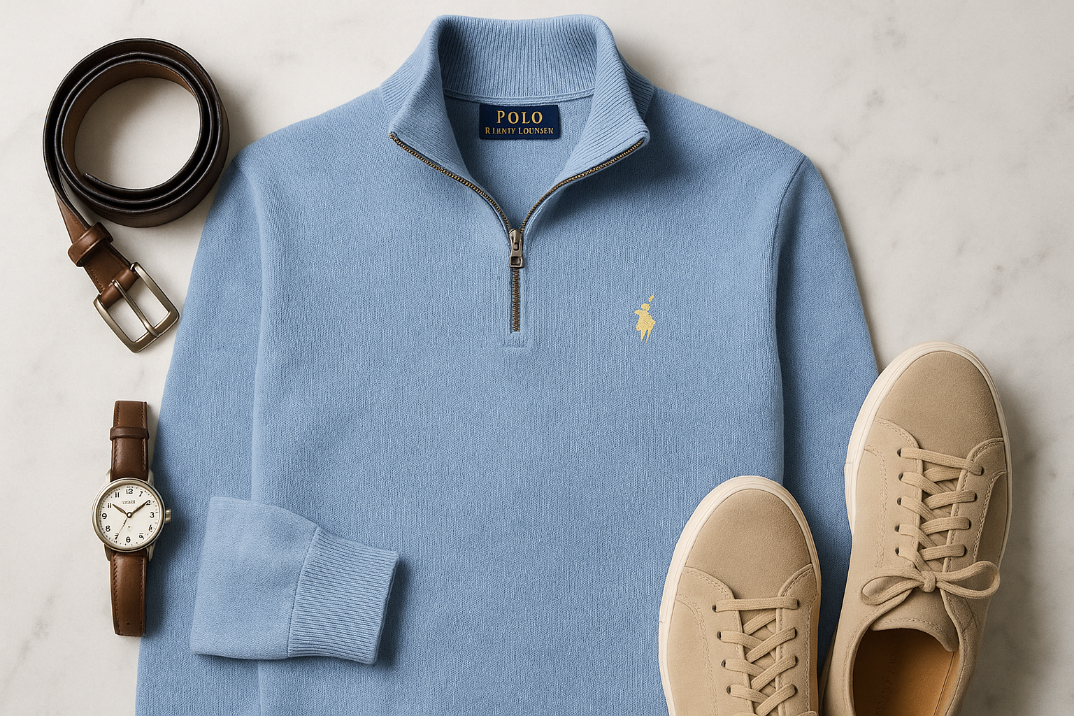 Flat lay suéter quarter-zip