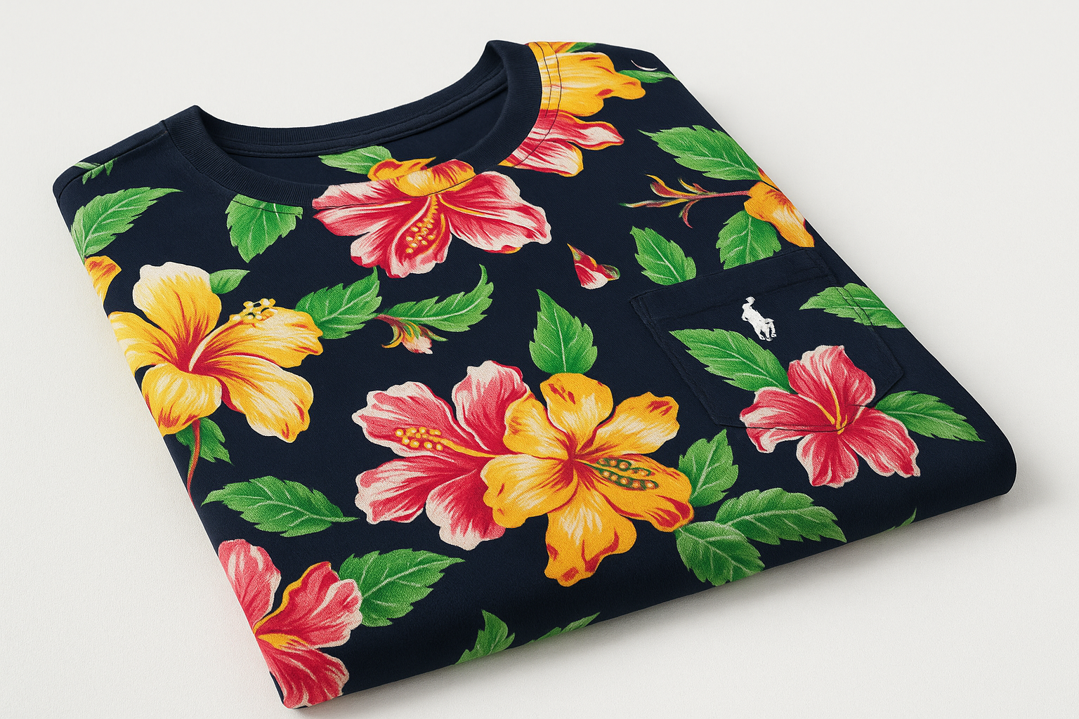 Folded three-quarter view