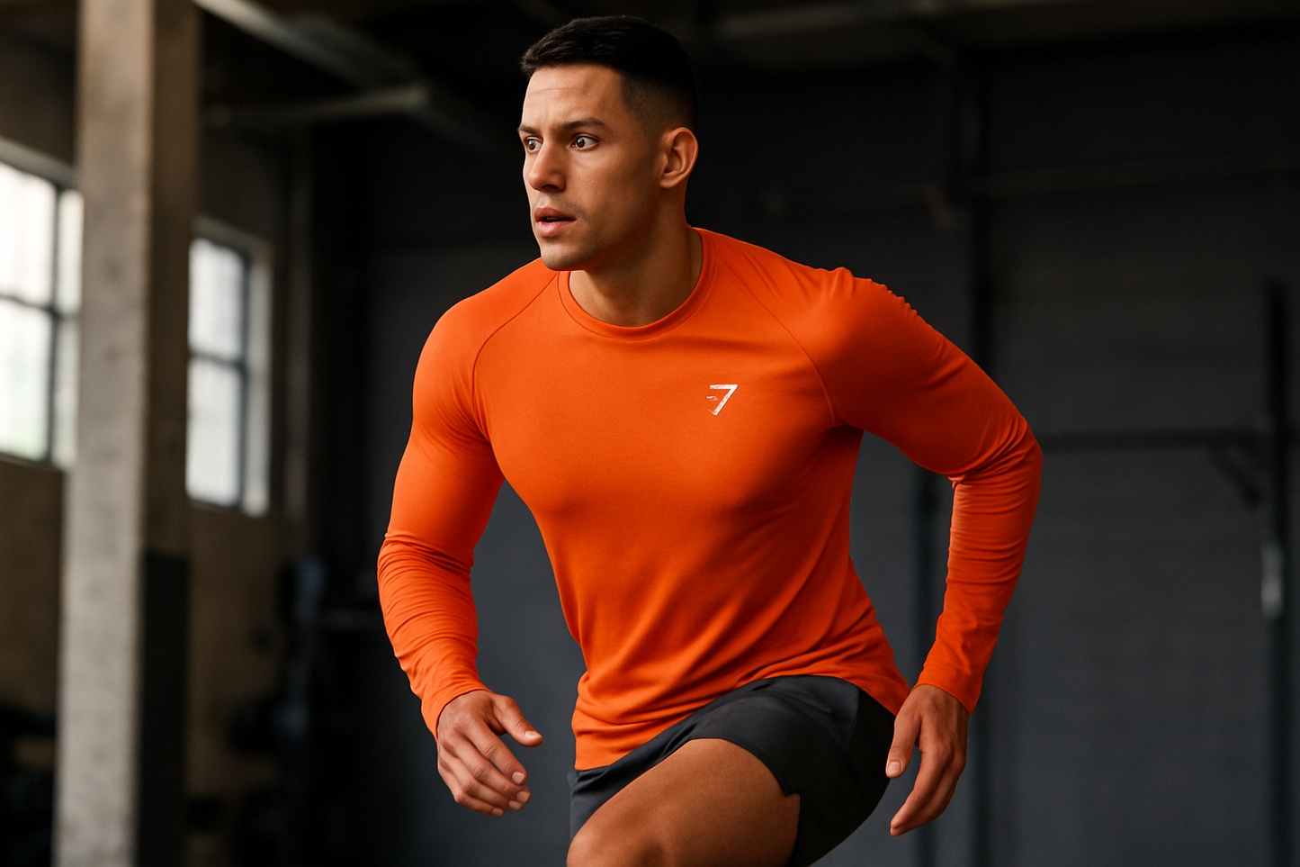 Foto lifestyle en gimnasio - símbolo Gymshark