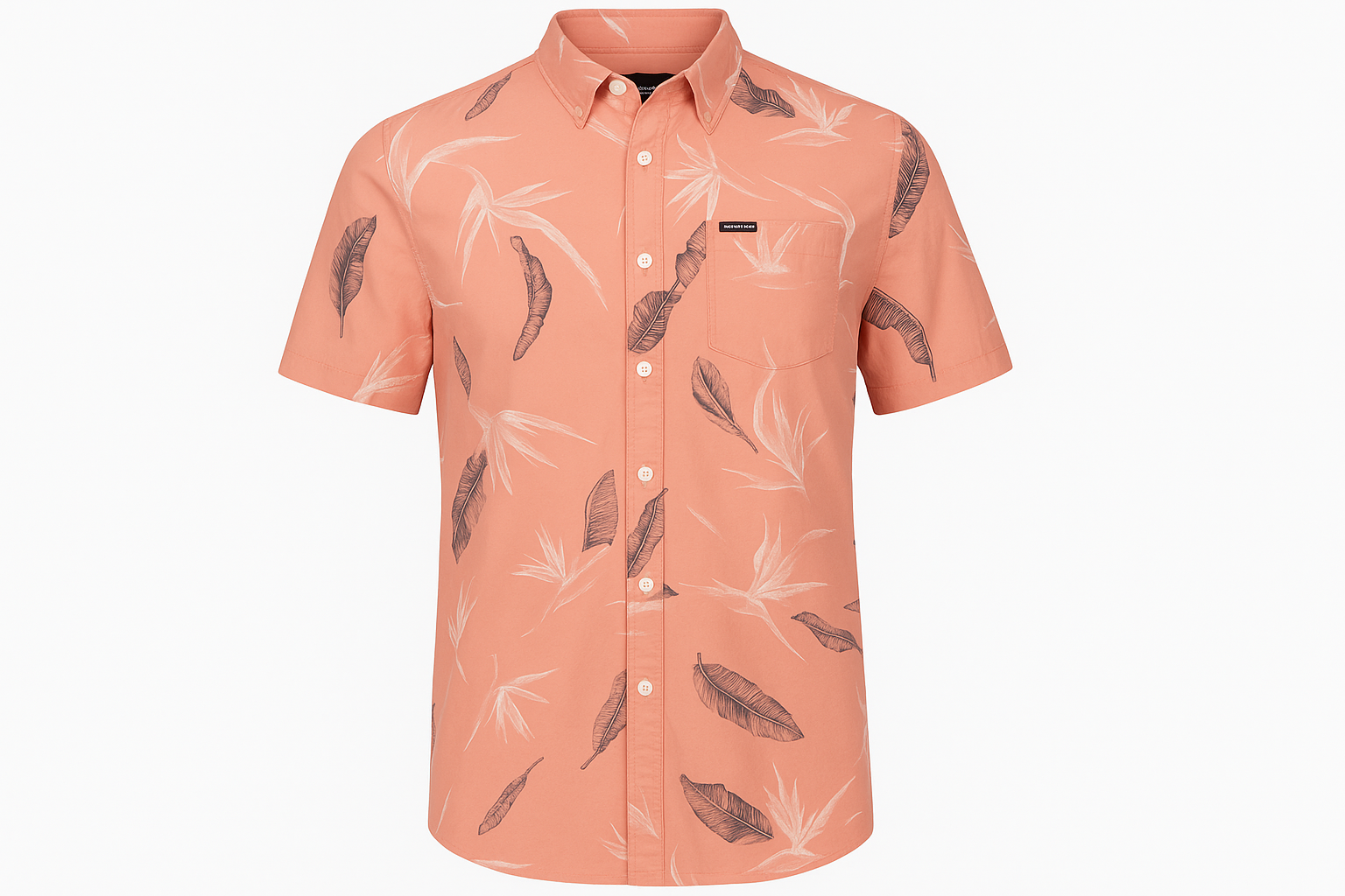 Ghost mannequin style feather print shirt