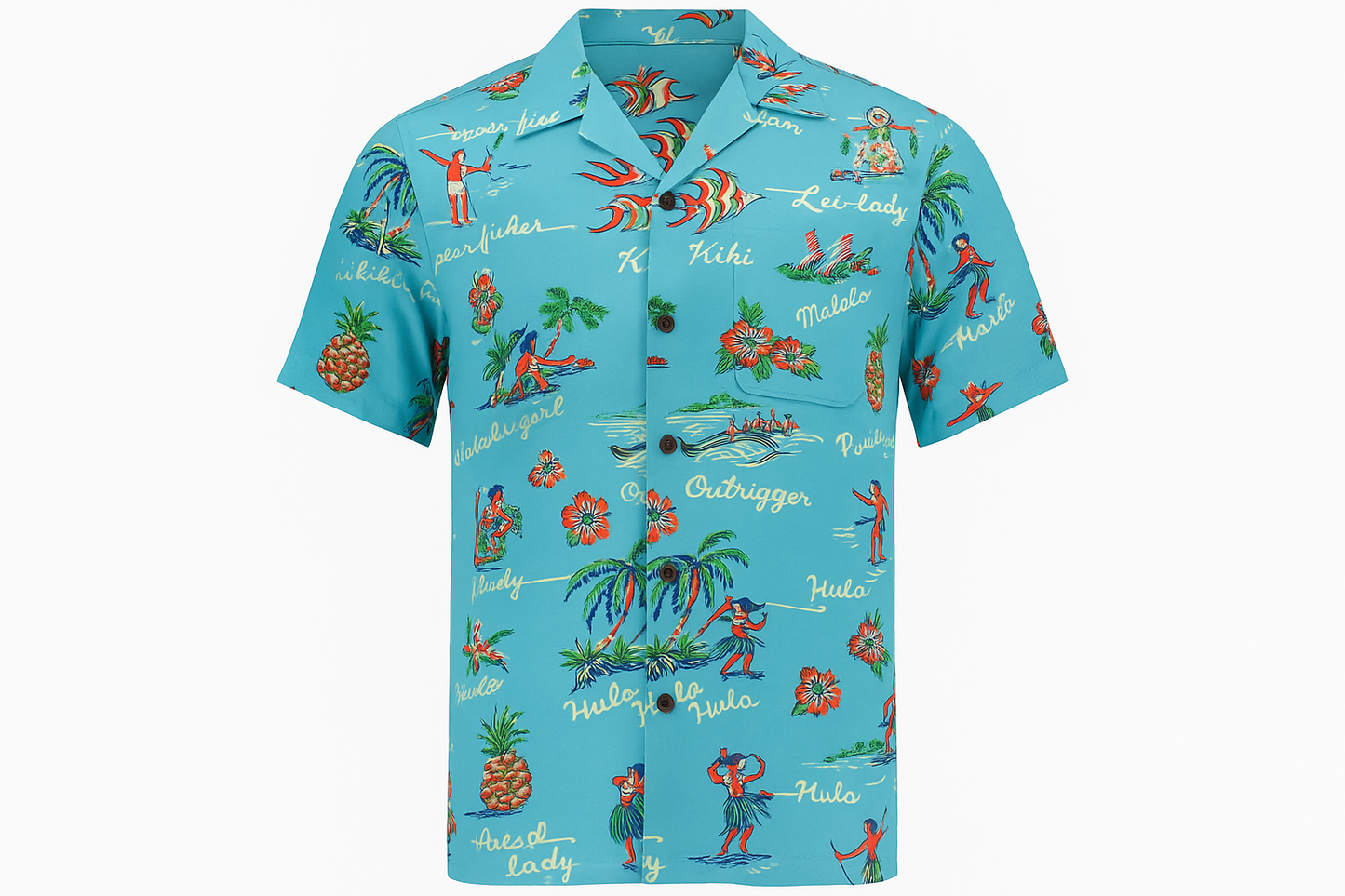 Ghost mannequin style Hawaiian shirt