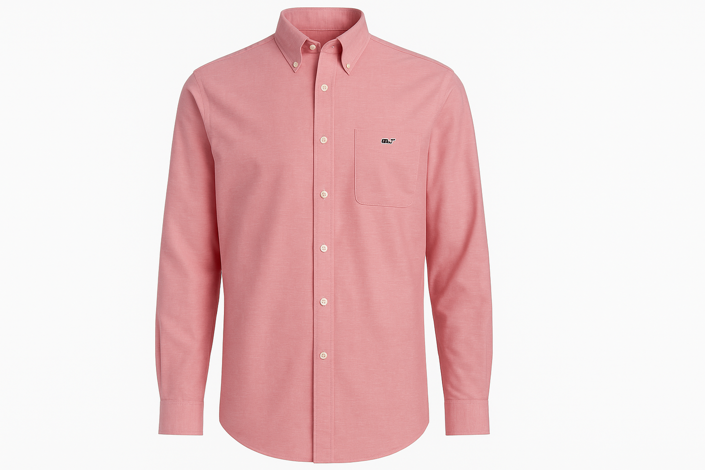 Ghost mannequin style pink shirt with whale logo