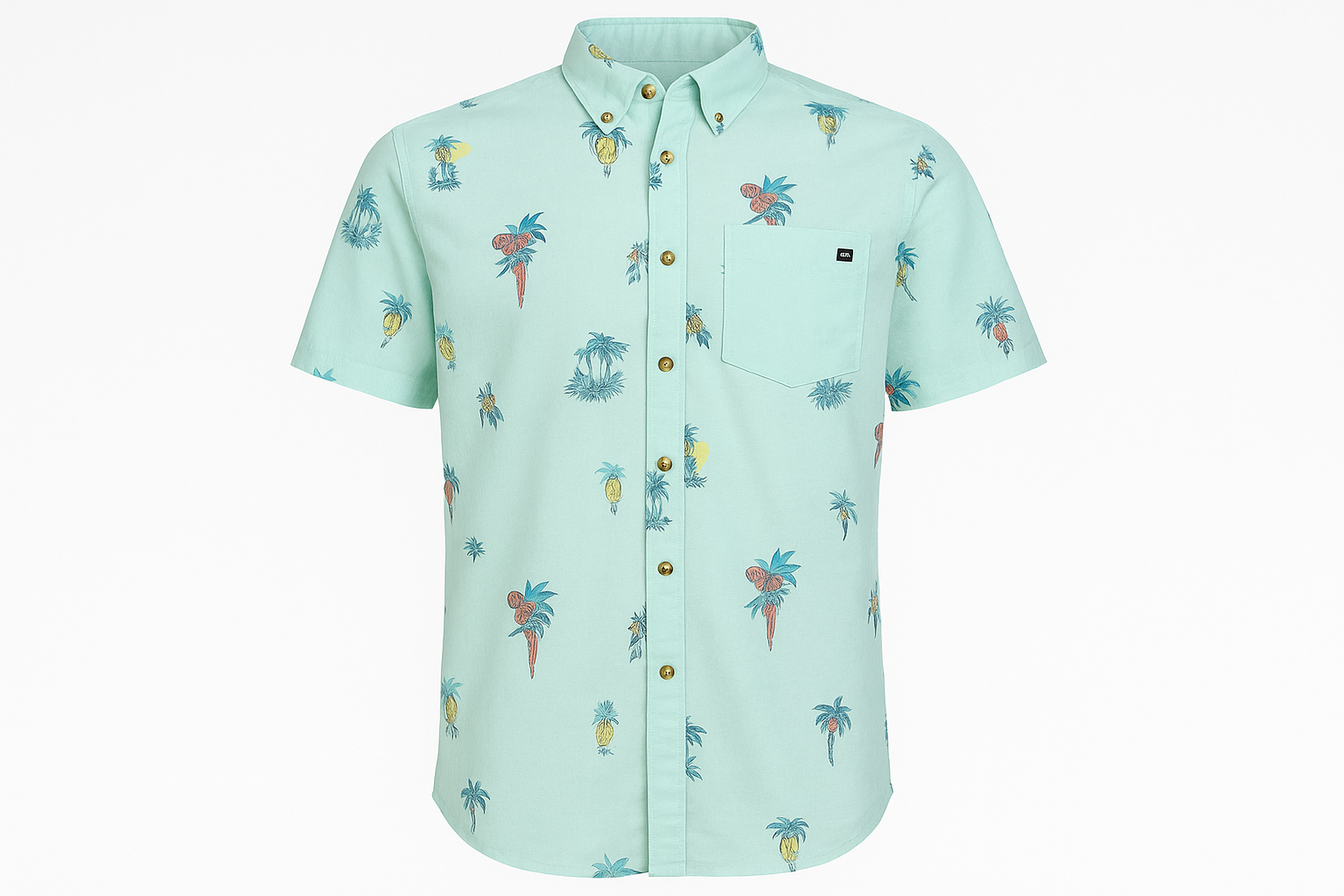 Ghost mannequin style tropical print shirt