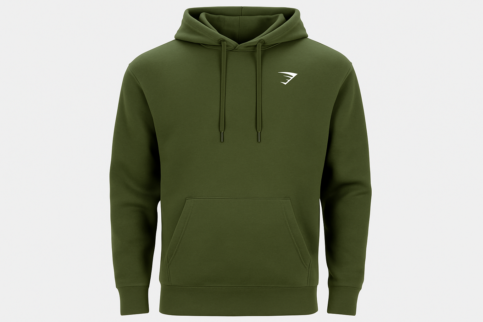 Hoodie verde oliva ghost mannequin