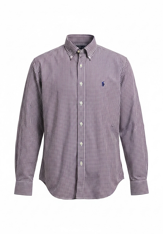 Camisa Polo Ralph Lauren 🏇🏼 con patron de cuadros en color rojo, azul navy y Blanco Talla XL Entalle Regular