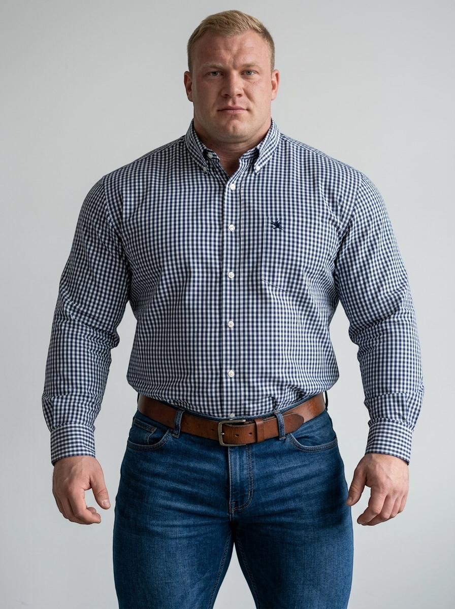 Camisa Brooks Brothers 🐑 de cuadros gingham en azul navy y blanco Talla XL Entalle Regular