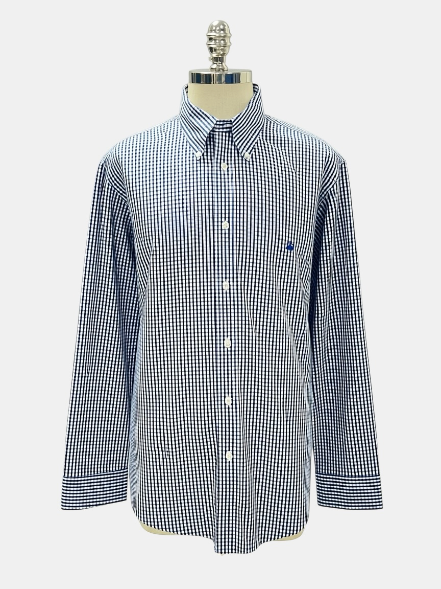 Camisa Brooks Brothers 🐑 de cuadros gingham en azul navy y blanco Talla XL Entalle Regular