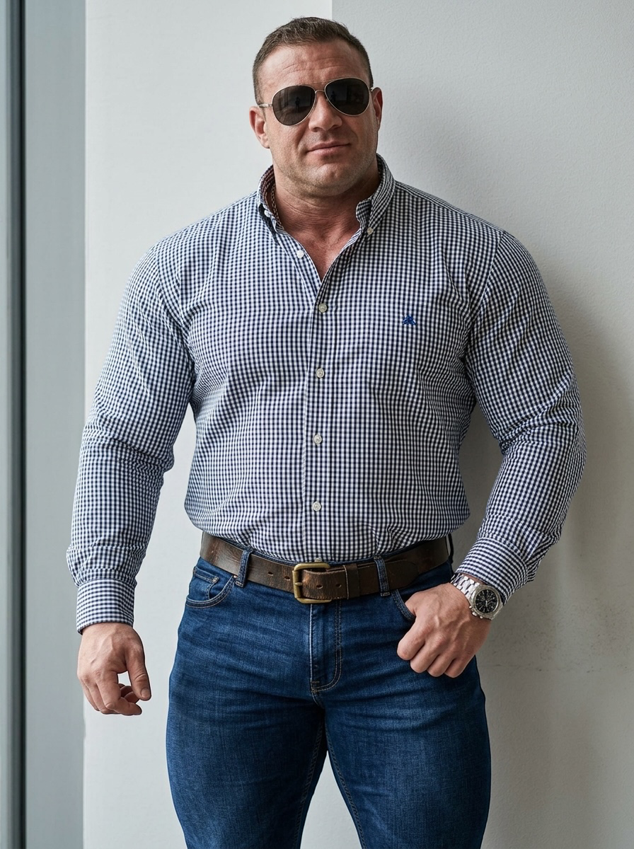 Camisa Brooks Brothers 🐑 de cuadros gingham en azul navy y blanco Talla XL Entalle Regular