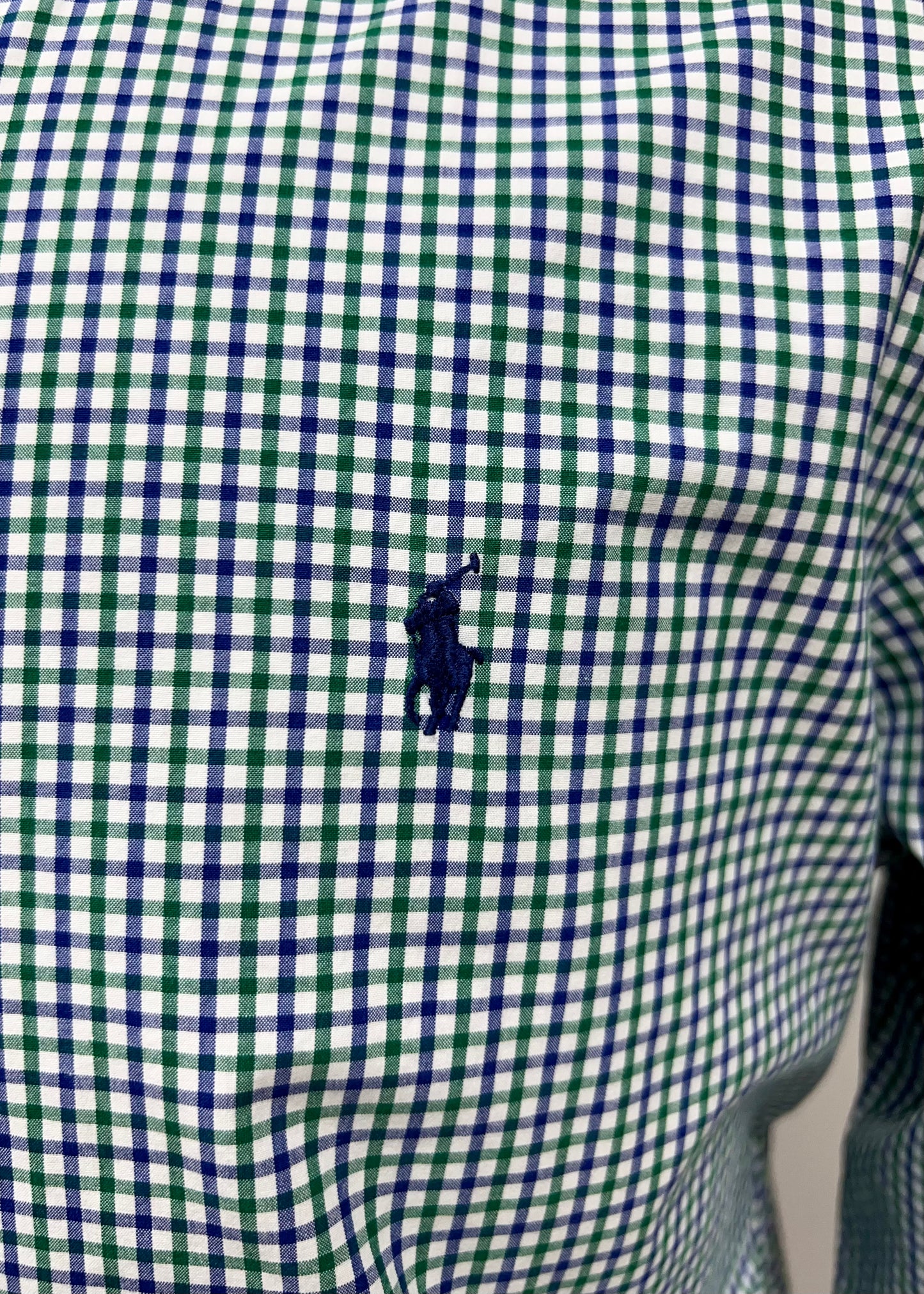 Camisa de botones Polo Ralph Lauren 🏇🏼 de cuadros verde, azul y blanco Talla M Entalle Regular