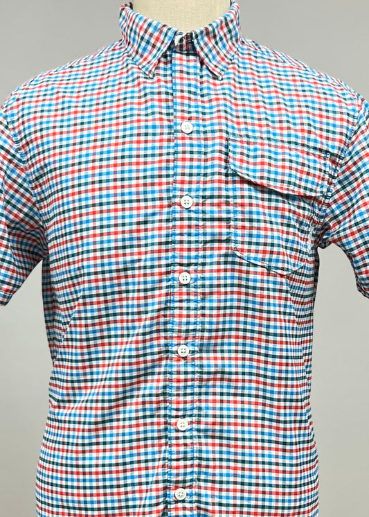 Camisa Columbia 🔹color blanco con patrón de cuadros rojo, verde y azul con Omni Shade Manga corta Talla M
