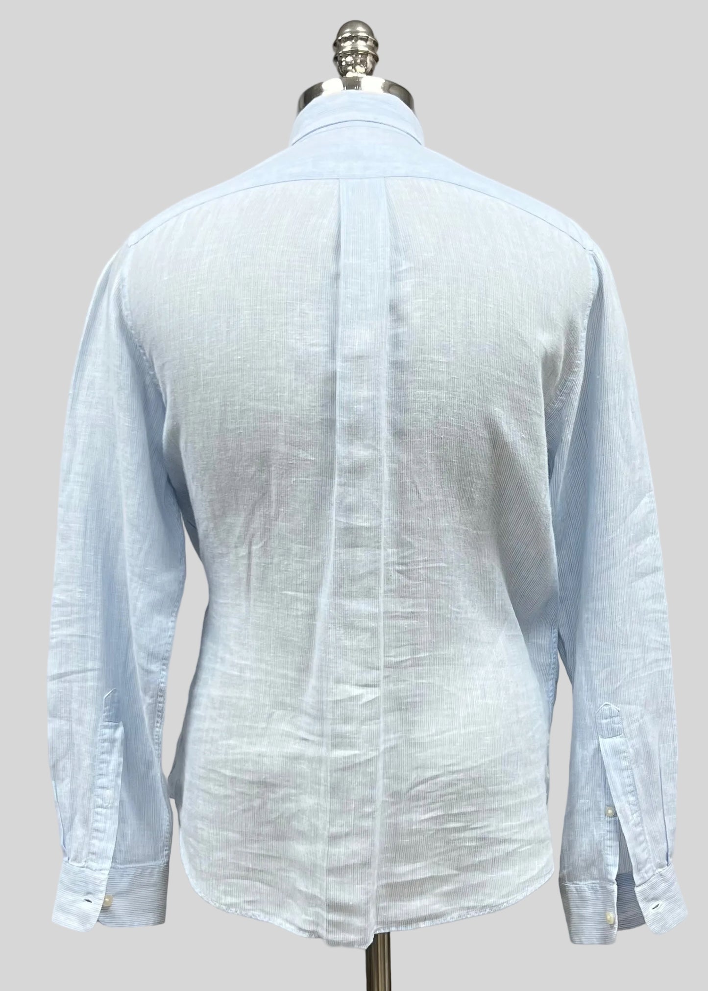 Camisa de botones Vineyard Vines 🐳 De lino con patrón de rayas en color celeste y blanco Talla L Entalle Clásico