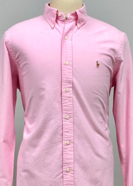 Camisa de botones Polo Ralph Lauren 🏇🏼 Oxford en color rosado claro Talla L Entalle Custom Fit