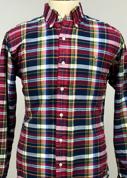 Camisa de cuadros tartán en color rojo, verde oscuro y blanco Polo Ralph Lauren 🏇🏼Talla M Entalle Clásico