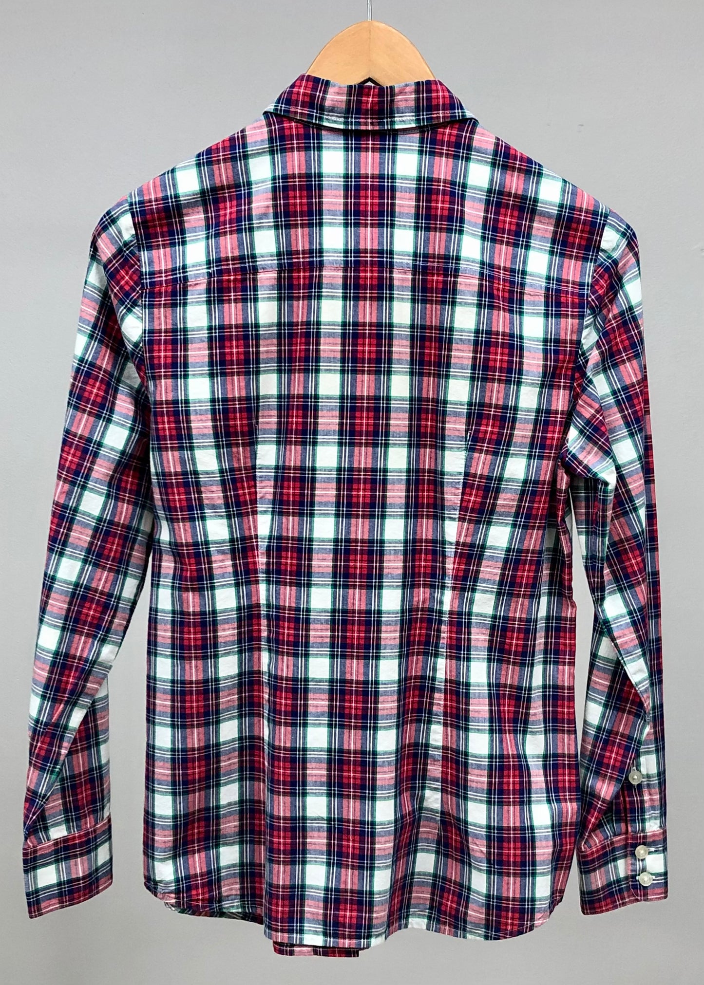 Camisa de mujer Vineyard Vines 🐳 con patrón de cuadros tartán en rojo, azul y blanco Talla S (4) Entalle Regular