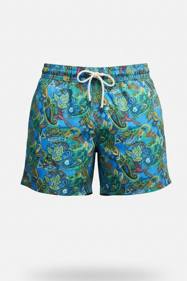 Short de baño Polo Ralph Lauren 🏇🏼color celeste con diseño marino talla L
