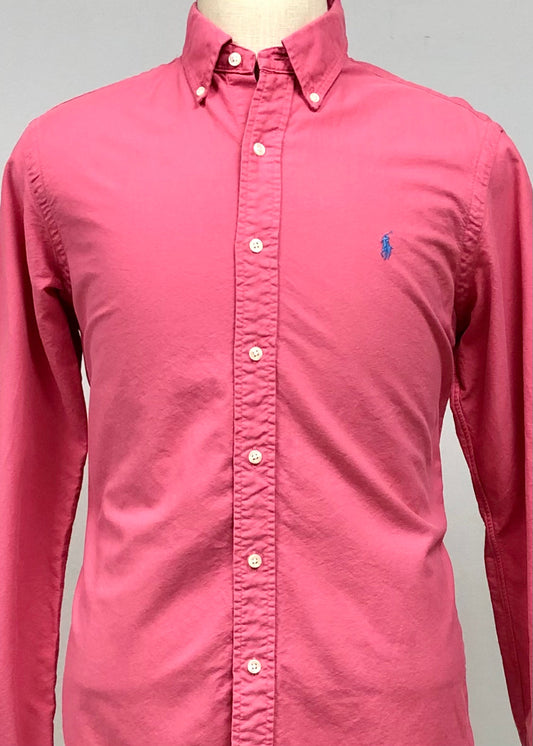 Camisa de botones Polo Ralph Lauren 🏇🏼 Oxford en color rosado magenta Talla L Entalle Clásico