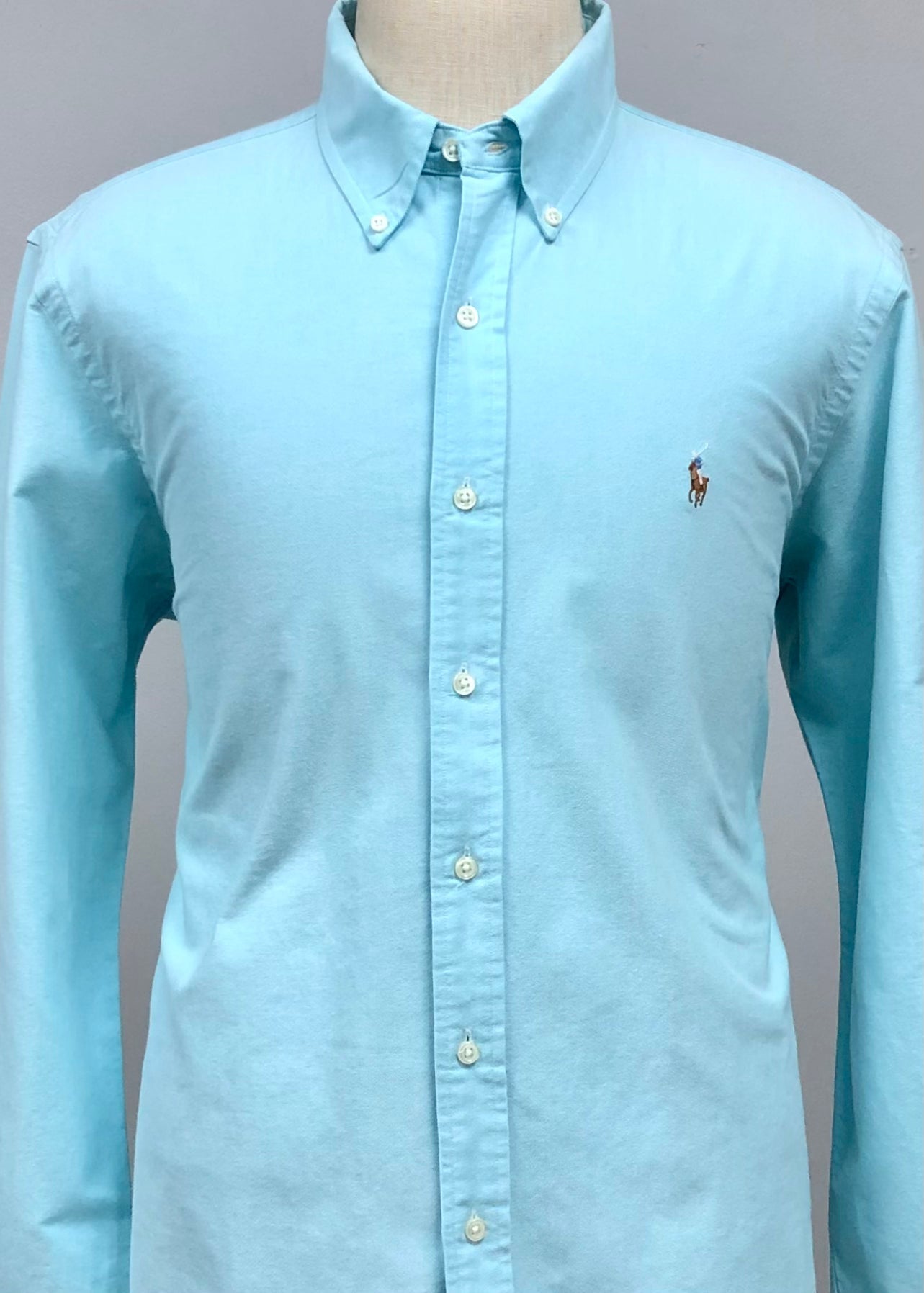 Camisa de botones Polo Ralph Lauren 🏇🏼 Oxford en color turquesa Talla M Entalle Slim Fit