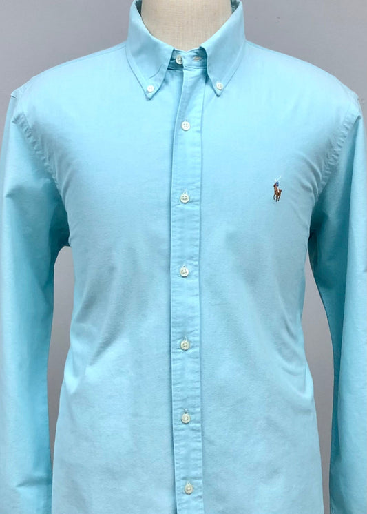 Camisa de botones Polo Ralph Lauren 🏇🏼 Oxford en color turquesa Talla M Entalle Slim Fit