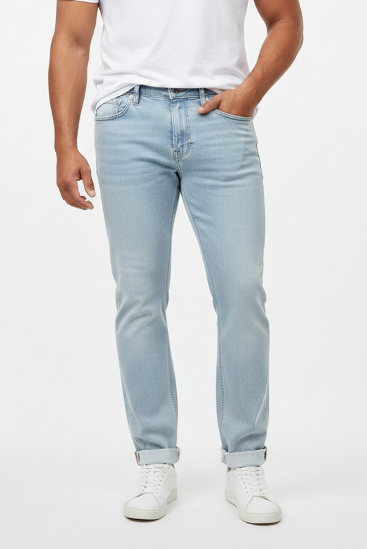 Pantalon jeans color celeste H&M 🇸🇪 Talla 32x32 Corte Slim Fit