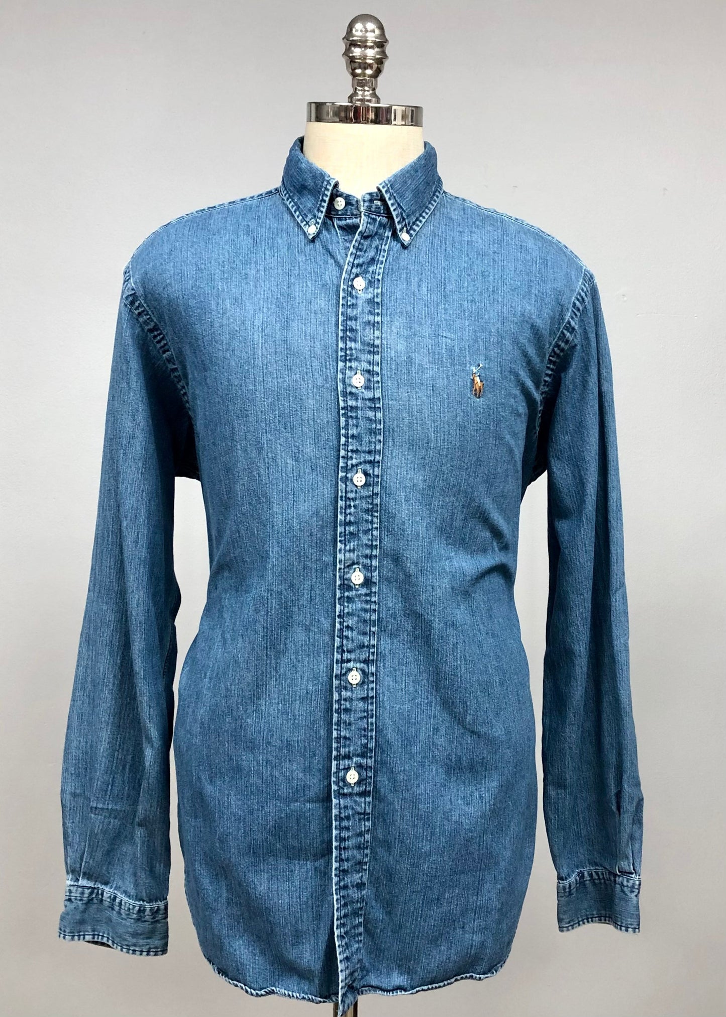 Camisa de jeans Polo Ralph Lauren 🏇🏼 color azul oscuro Talla M Entalle Regular