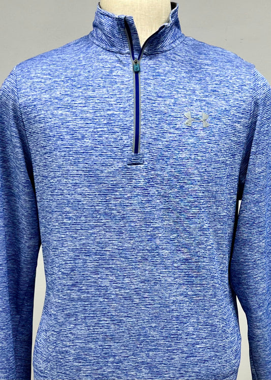 Sueter Jersey Under Armour 🏋🏽 color azul y gris degradado y logo en color plateado Talla L