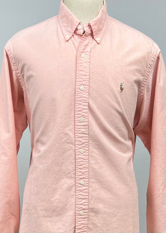 Camisa de botones Polo Ralph Lauren 🏇🏼 Oxford en color salmon Talla M Entalle Clásico