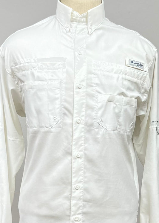 Camisa Columbia 🔹color Blanco con Omni Shade Manga larga Talla XXL