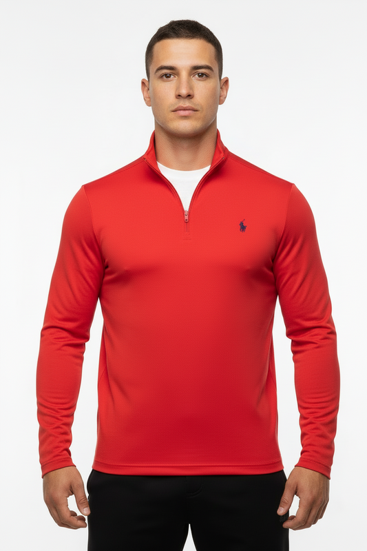 Sueter Jersey Polo Ralph Lauren 🏇🏼 color rojo y logo en azul navy Talla L